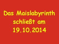 Das Maislabyrinth Venne schließt am Abend des 19.10.2014